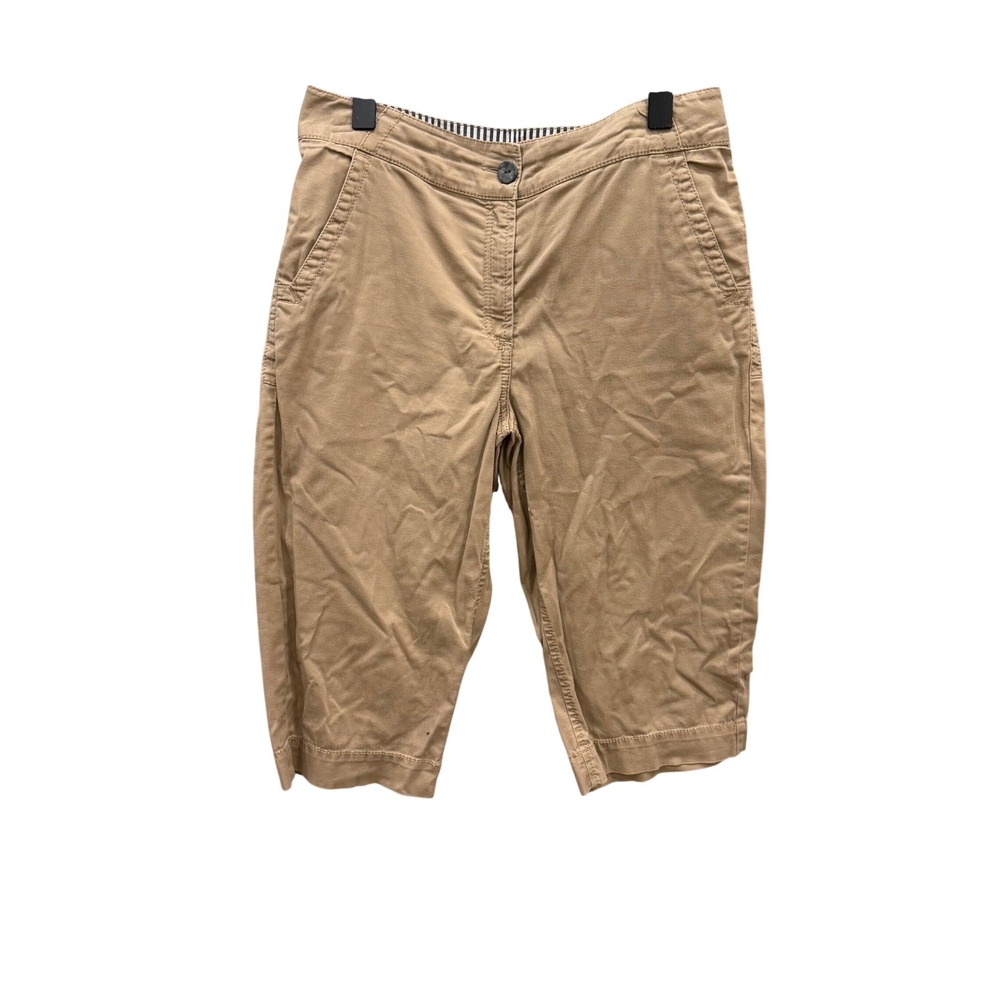 Chicos Khaki Capri Pants Womens Size 0.5 Tan Stretch Crop Trousers RN79984